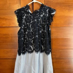 Vici Dakota Lace Striped Contrast Dress